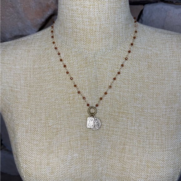 New🌟Serefina-Elegant Beaded Necklace with Bronze Charms - Picture 4 of 5